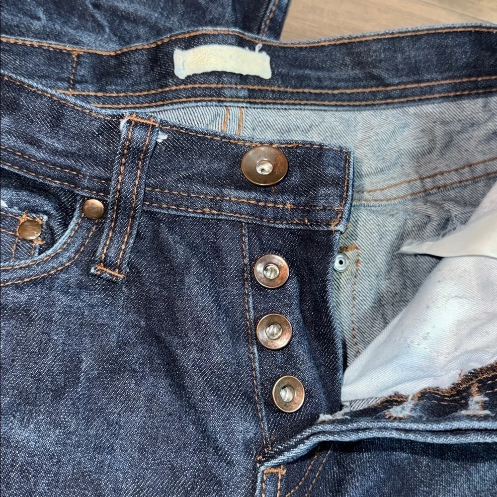 The Unbranded Brand Selvedge Raw Hem Denim Jeans Dark Wash Blue SZ 28